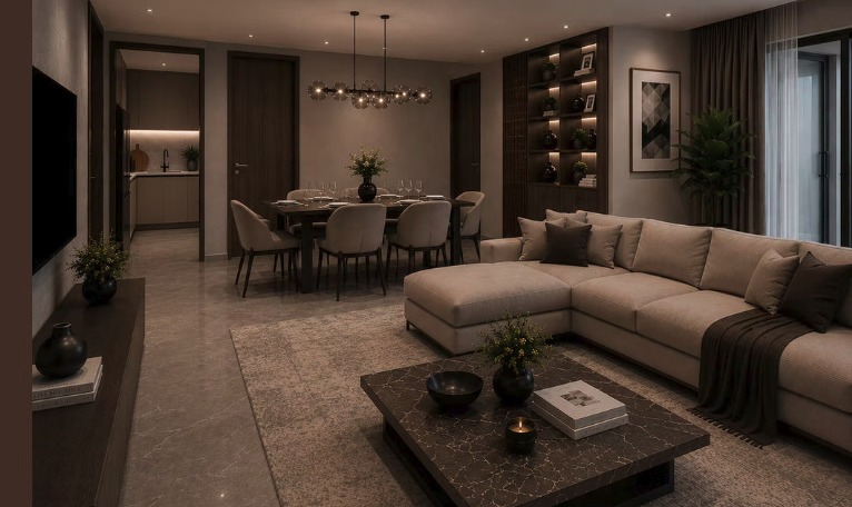 2 Bedroom Apartment - Living & Kitchen